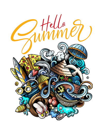 Hello summer design graphic design illustration summer