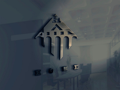 3D house logo branding graphic design house logo