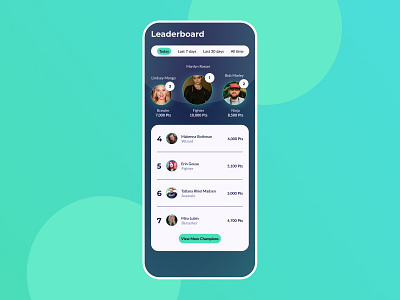 Leaderboard Mobile Design app design design game gaming layout leader leaderboard ui ux