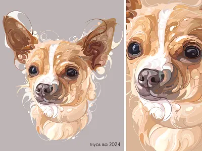 Dog Illustration #2 animal animal illustration animals artstyle brown cute design gog illustration pet pet illustration portrait portrait illustration unique