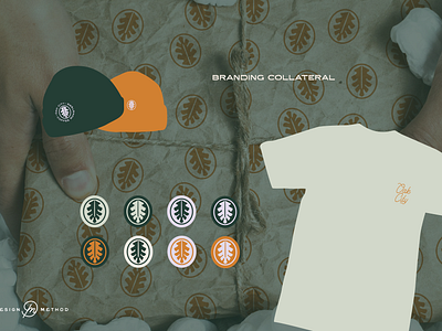 Brand Collateral Design - Oak City Coffee beanie logo brand identity branding coffee brand coffee logo design coffee pattern collateral design custom pattern hat design hat logo packaging tshirt design