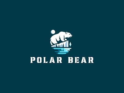 Polar Bear Logo animal antarctic antarctica blue branding cold cool fat freeze frozen graphic design polar polar bear strength strong ui ux vector white winter