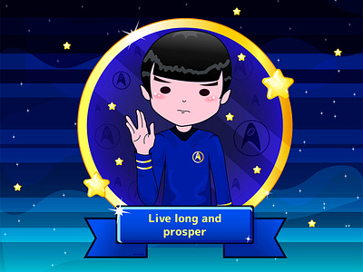 Star Trek - Chibi Spock Badge Fanart! anime art avatar badge chibi cute design fanart graphic design illustration influencer avatar kawaii movie startrek stream streamer avatar youtube