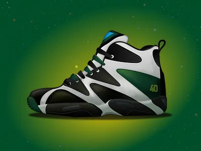 Kamikaze basketball digital art hip hop illustrator nba shawn kemp sneakers vector