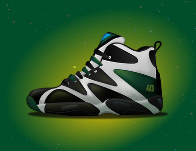 Kamikaze basketball digital art hip hop illustrator nba shawn kemp sneakers vector