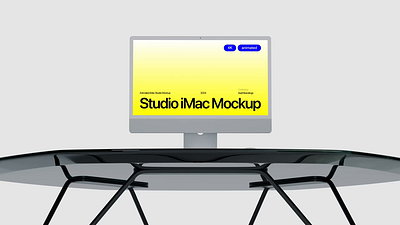 Animated iMac Studio Mockup 3d animation brand identity i mac imac imac animated mockup imac mockup mockup mockups presentations professional studio mockups ui