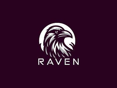 Raven Logo agency bird logo branding company corporate crow design graphic design head identity logo professional raven for sale raven logo realistic typography ui ux vector