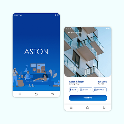 Aston Hotel Booking App (Fake Project) graphic design ui