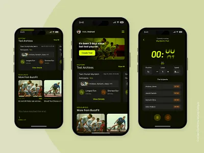 Coach Bleep Fitness Test App UI/UX app uiux bleep test clean ui dark mode app fitness app fitness test minimal design modern ui ui ui design ui ux user interface design ux design vo2 max