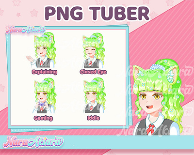 The Limelight with Our Exclusive PNG Tuber Green Cat animeart characterdesign customcharacter live2dmodel pngtuber streamers twitchstreamer virtualavatar vtuberavatar