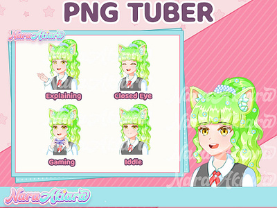 The Limelight with Our Exclusive PNG Tuber Green Cat animeart characterdesign customcharacter live2dmodel pngtuber streamers twitchstreamer virtualavatar vtuberavatar