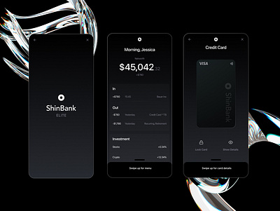 ShinBank App app bank banking black dark fintech mobile product ui