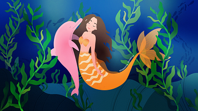 The dolphin's song - Mermaid illustration adobe illustrator artist fantasy illustration graphic design illustration mermaid vector art vector artist