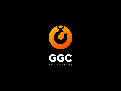 GGC Industries Logo black branding crane crane hook design ggc ggc industries graphic design hook identity logo logo design orange rigging scaffolding white