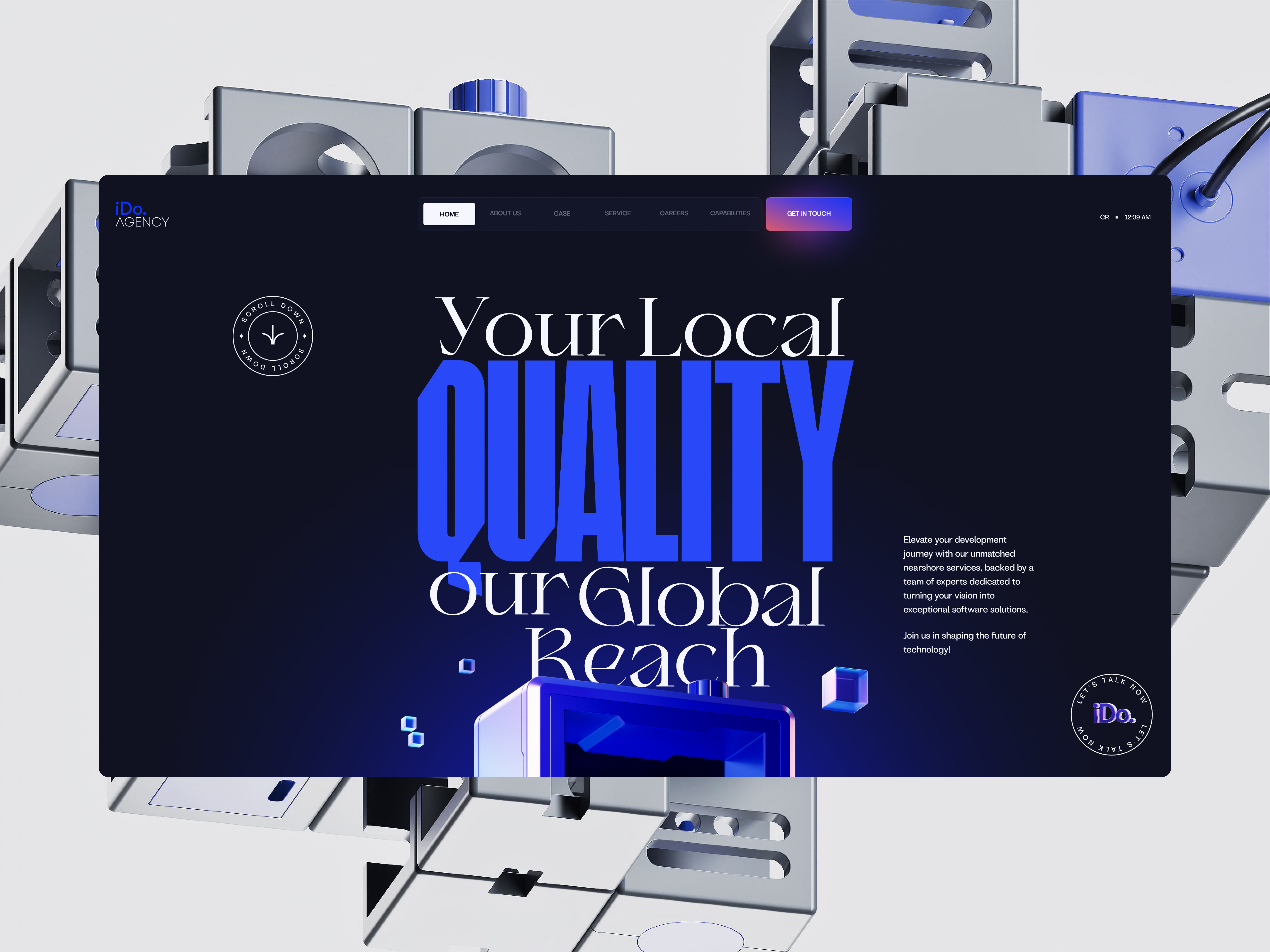 🧠IDo. 3d agency animation blender interaction minimal nearshore sofware developer ui uidesign webdesign