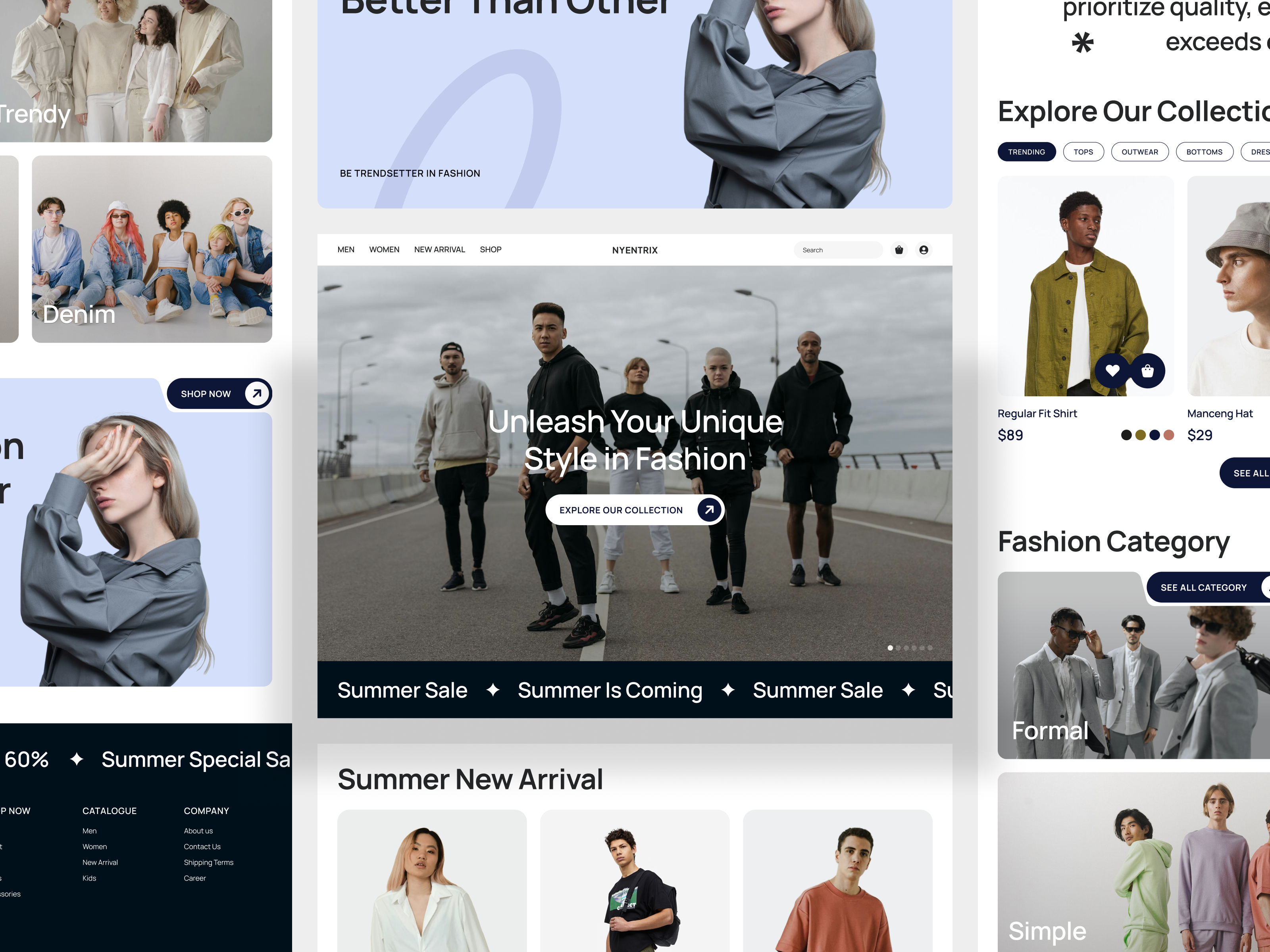 NYENTRIX - Fashion Landing Page brand clothing clothing website e commerce ecommerce fashion fashion design fashion landing page fashion web fashion website home page landing page marketplace style ui ux web webdesign website website design