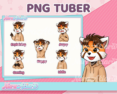Express Your Uniqueness with Our PNG Tuber Red Panda Boy animeart characterdesign customcharacter live2dmodel pngtuber streamers twitchstreamer virtualavatar vtuberavatar