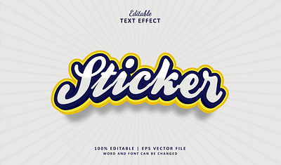 Text Effect Sticker 3d branding doodle logo sticker text effect