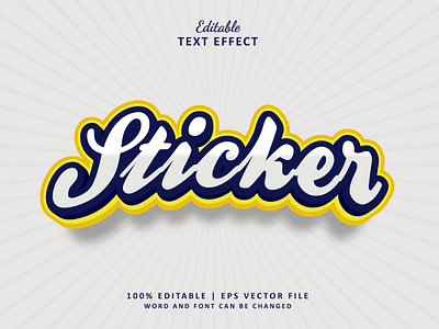 Text Effect Sticker 3d branding doodle logo sticker text effect