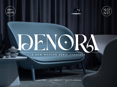 Denora – Modern Serif Font alphabet design elegant fashion font ligature logo font lowercase modern regular serif typeface typography uppercase wedding