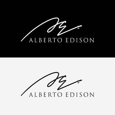 Alberto Edison handwritten logo handwritting logo initial name signature logo