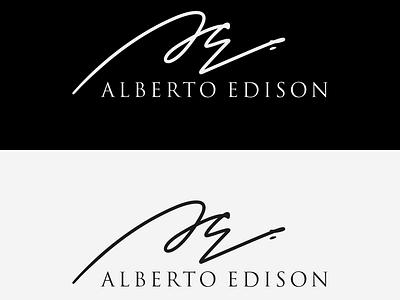 Alberto Edison handwritten logo handwritting logo initial name signature logo