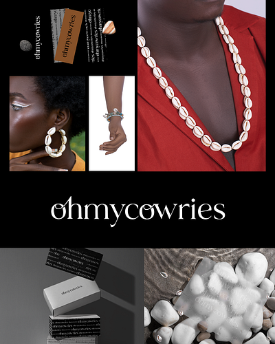 OhMyCowries african pattern afrocentric afrominimalism black branding cowries cowry brand jewelry logo logotype obatom