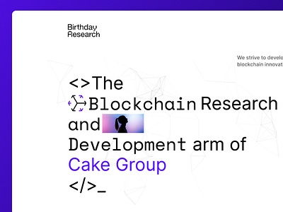 Birthday Research Website blockchain brutalist corporate crypto landing page square web3 website white
