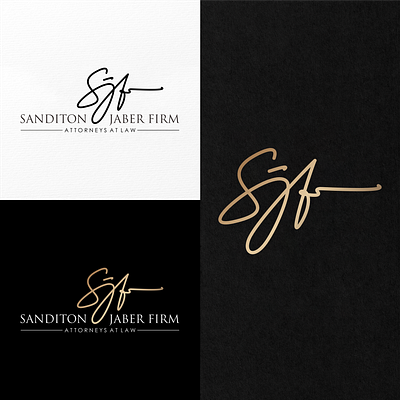 Sanditon Jaber Firm handwriting logo signature logo law firm