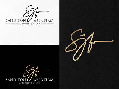 Sanditon Jaber Firm handwriting logo signature logo law firm