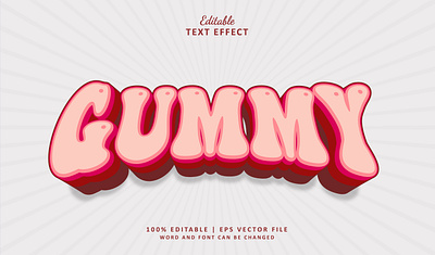 Text Effect Gummy 3d branding jelly logo text effect