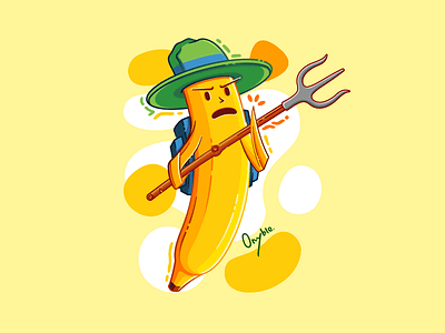 Bana Farmer - Bana Bunch #03 art bana bunch banana branding design farm farmer graphic design illustration logo pitchfork vector yellow