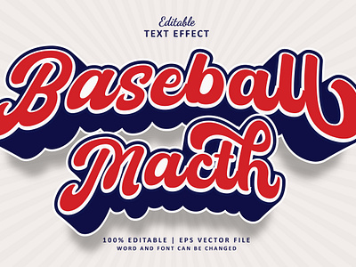 Text Effect Baseball Match pitcher text effect