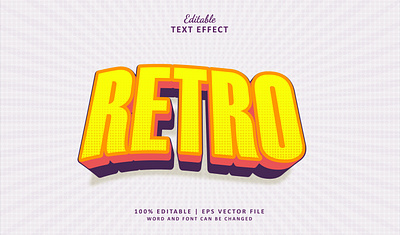 Text Effect Retro 3d art text effect
