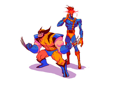 Cyclops and Wolverine - X-Men '97 comics fan art illustration