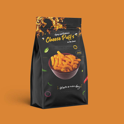 Chesee Puff Packaging brand cover food identity label packaging snack