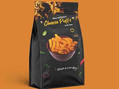 Chesee Puff Packaging brand cover food identity label packaging snack