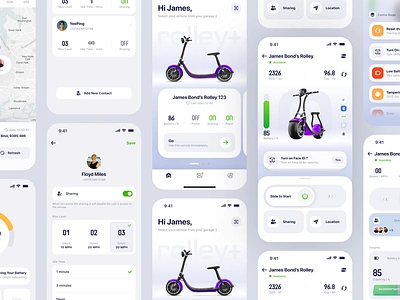 E-scooter Mobile App Design bike escooter mobile app ui ux