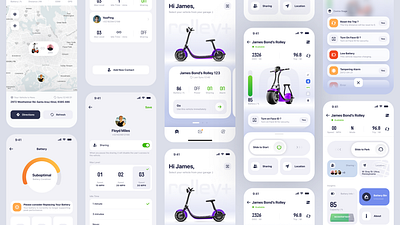 E-scooter Mobile App Design bike escooter mobile app ui ux