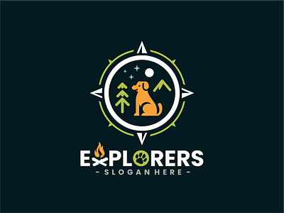 Dog Explorers Logo 03 branding design graphic design illustration logo vector