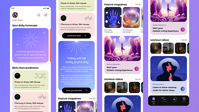 Horoscope app appdesign astrology branding challenge color dailychallenge design horoscope illustration interaction typography ui ui design userexperience design userinterfacedesign ux uxui visual design