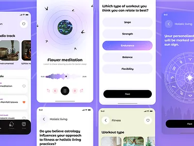 Horoscope Meditation animation app appdailychallenge appdesign branding challenge design horoscope horoscopeapp interaction meditation meditationapp typography ui uidesign usdesign ux visualdesign workout