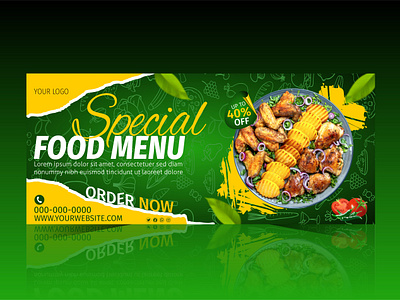 Creative & Modern Food Web Banner Design. branding business creative creative food web banner design design designger designing food graphic design illustration professional web web banner web banner design