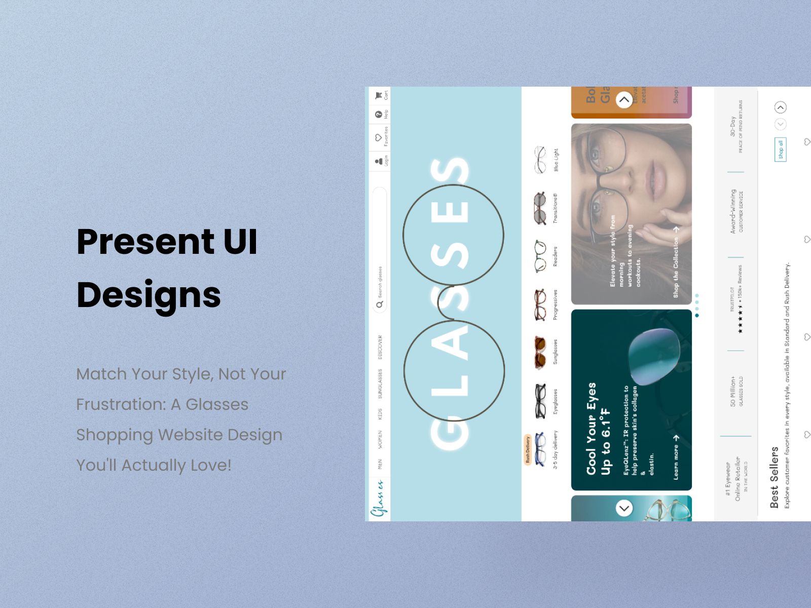 Glasses Shop Website glasses shop shopping website ui uidesign uiux