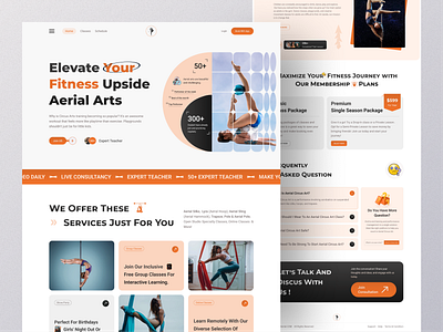 Upside Aerial Arts & Fitness Landing page for Website aerial landing page aerial website design