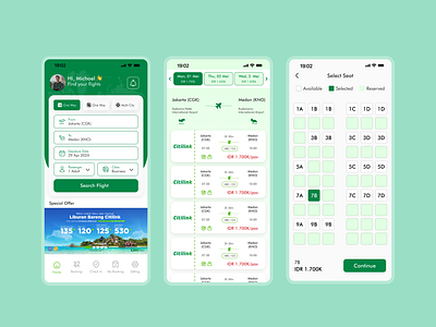 Redesign - Citilink Booking App binar academy booking app citilink indonesia green redesign citilink indonesia ui mobile uiux design