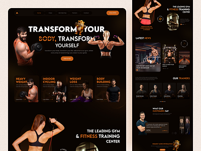 Gym & Fitness Landing Page UI/UX Design For Website body building fitness gym home page landing page sports training uiux website