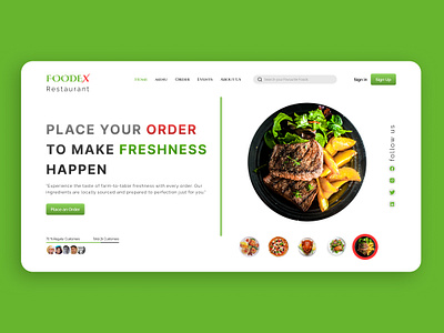 Restaurant Website Hero Section figma food delivery hero section online food online order order food restaurant restaurant website restaurant website hero section ui user interface