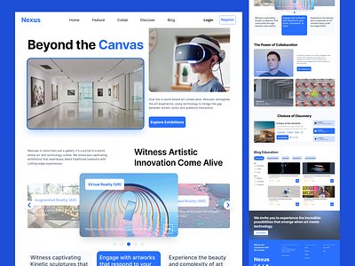 Landing Page for Digital AR VR Gallery augmented reality figma gallery landingpage ui user interface virtual reality