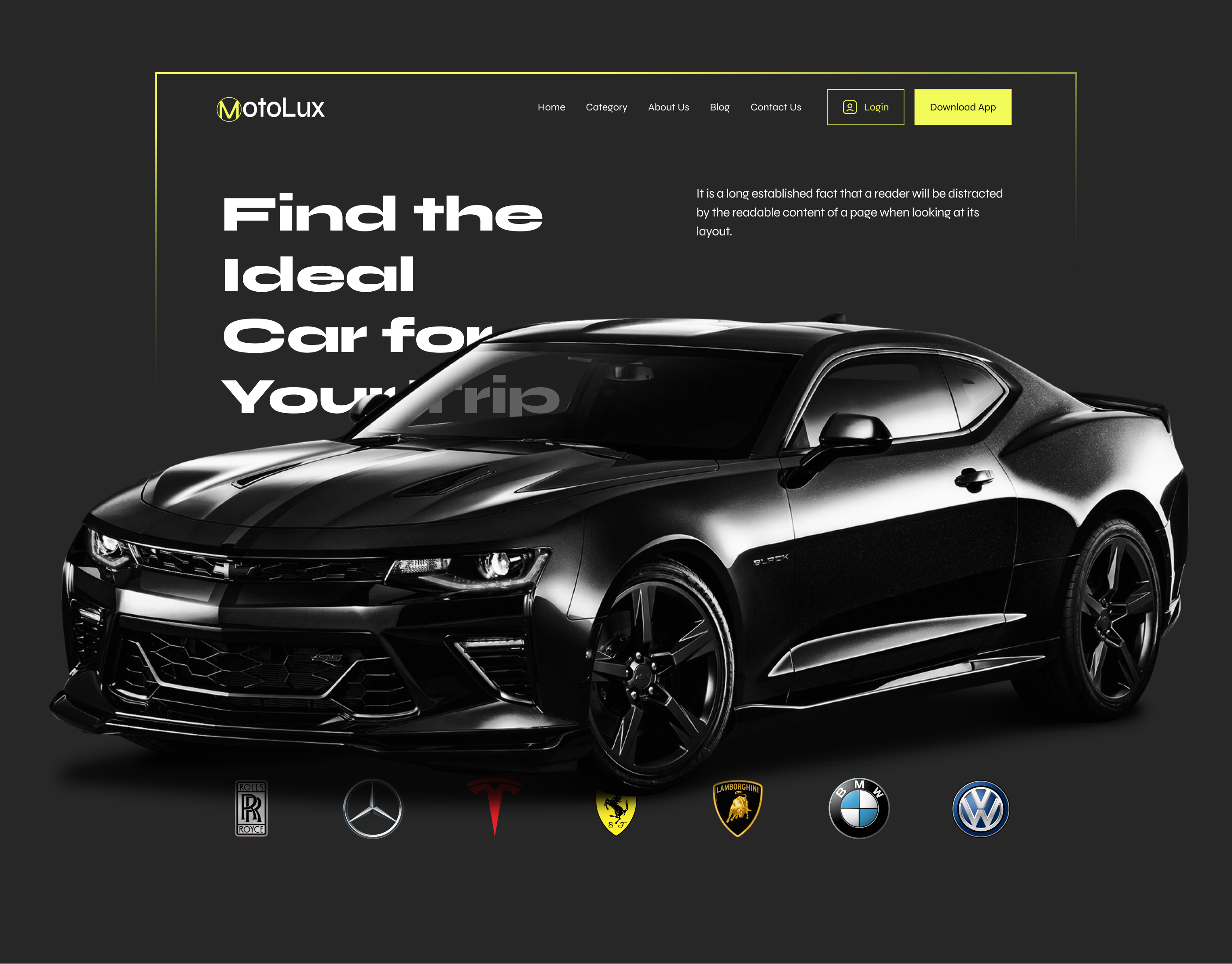 MotoLux - Car Rental Website branding design figma graphic design home page illustration landing page logo style guide ui ui design uiux user experience user interface ux web design website website design website redesign